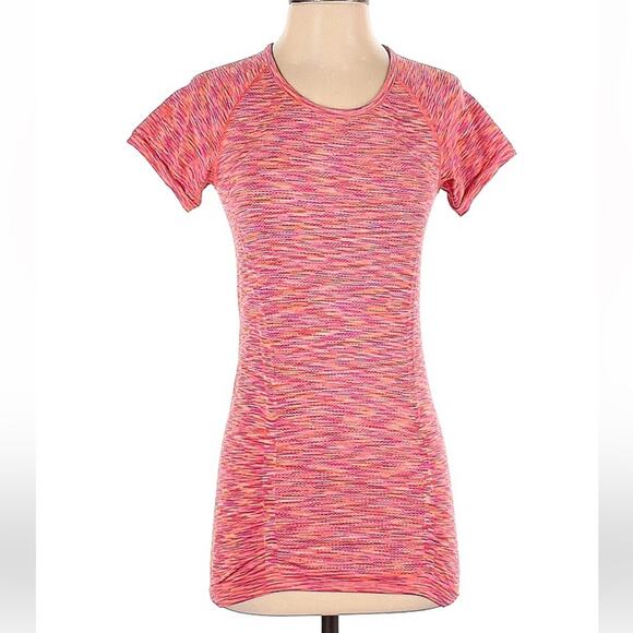 ATHLETA Space Dye Tee, Size Small, Rouched Sides, Athletic, Athleisure, - Picture 2 of 6